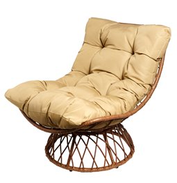 Leisure chair Gallo gold, gold/coffee color, H90x78x78cm