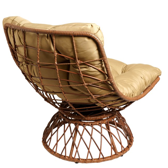 Leisure chair Gallo gold, gold/coffee color, H90x78x78cm