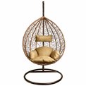 Подвесное кресло Gabro gold, золото/кофе цвет, H195cm, D105cm