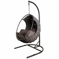 Hanging chair Garrobo, dark brown/dark gray, H195cm, D105cm