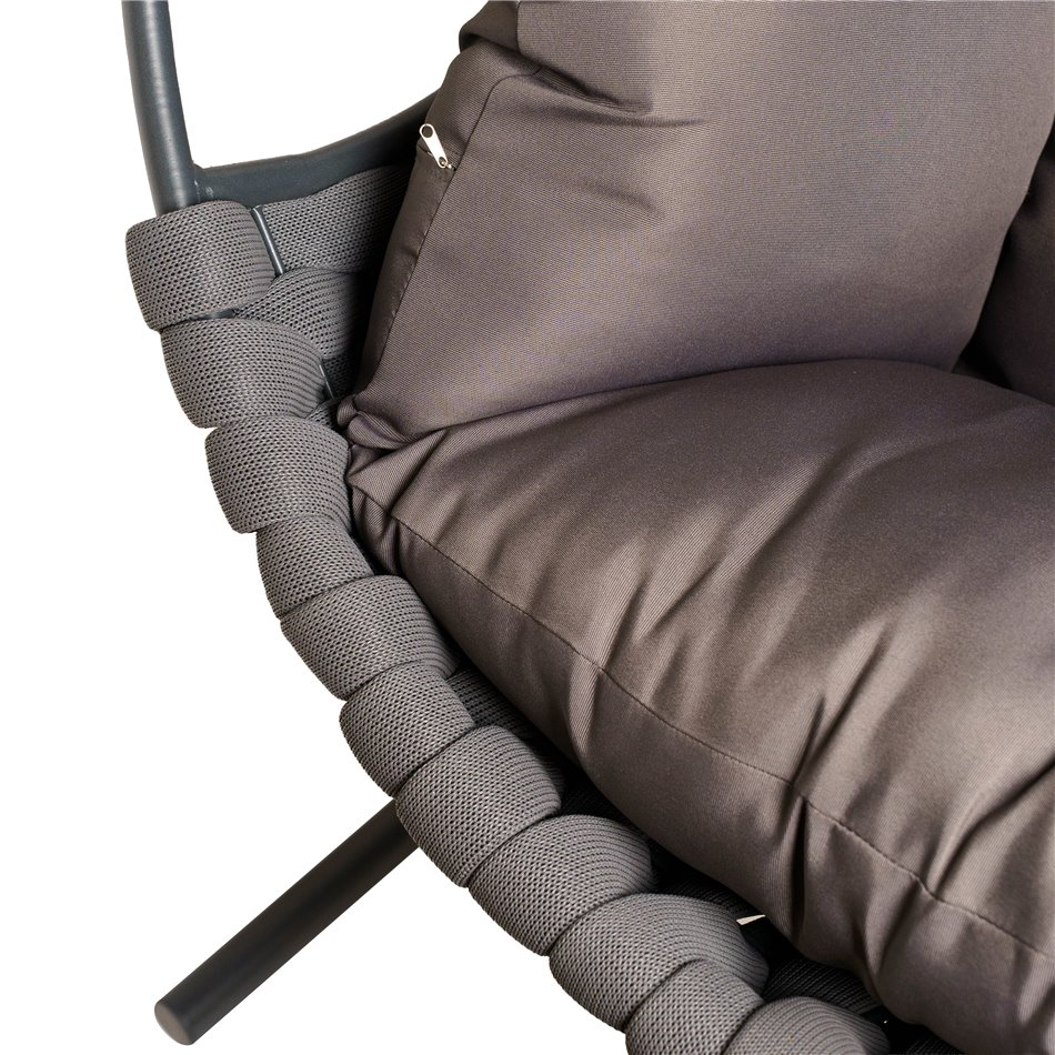 Hanging chair Garrobo, dark brown/dark gray, H195cm, D105cm