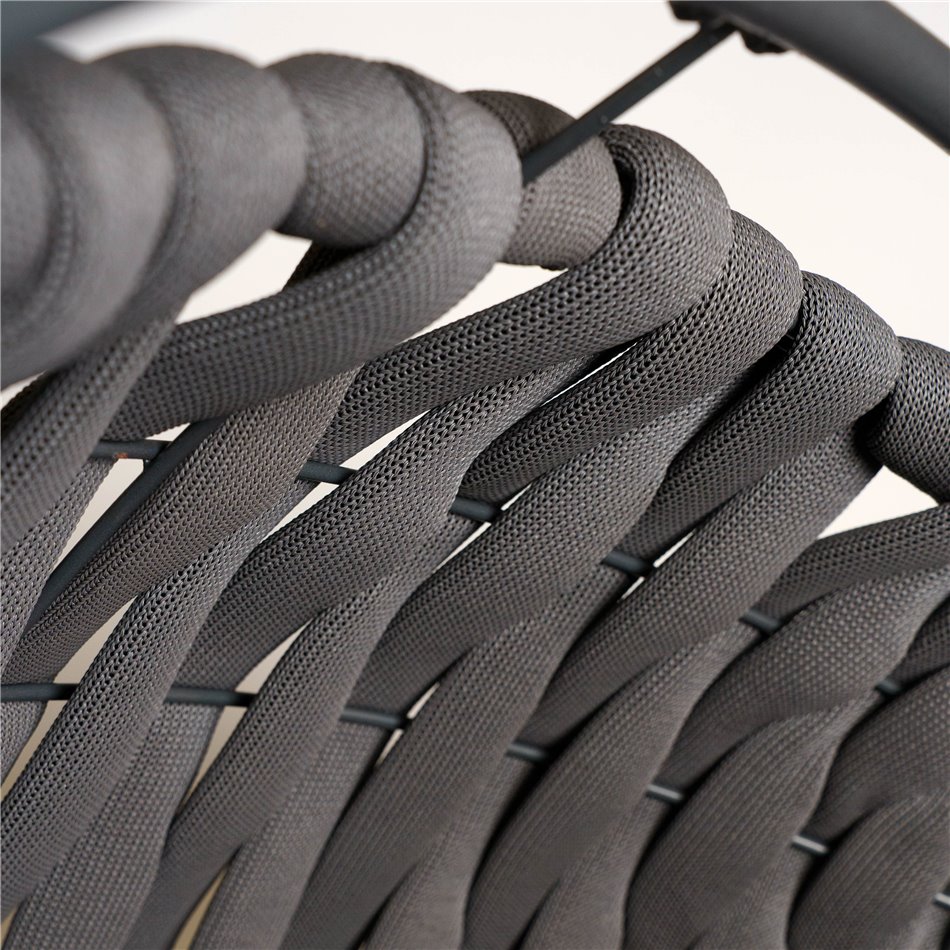 Hanging chair Garrobo, dark brown/dark gray, H195cm, D105cm