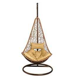 Pakabinamas krėslas Moon I gold, aukso/kavos sp., H195cm, D95cm