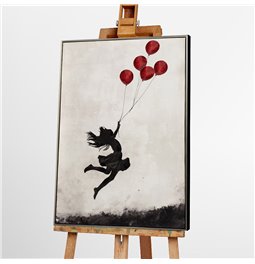 Paveikslas ant drobės Jumping baloon girl, 60x90cm