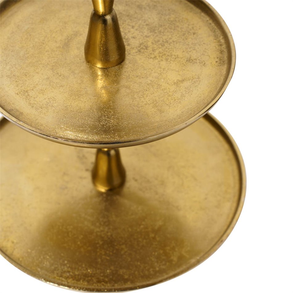 Cake stand 3 tier Jova, gold color, metal, H52cm, D24cm