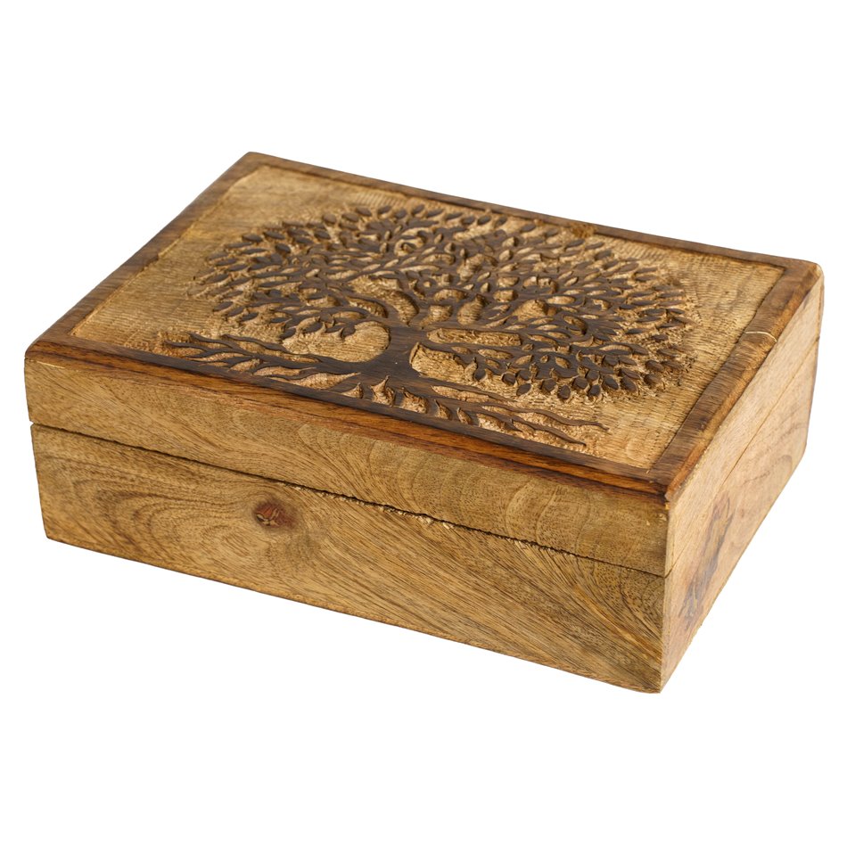 Wood box TREE L, H9x25x18cm