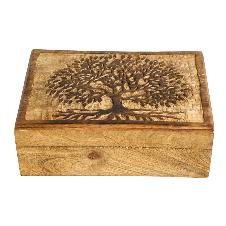 Wood box TREE L, H9x25x18cm