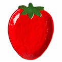 Декоративная посуда Strawberry, красный/зеленый, керамика, 21.5x17.5cm H2cm