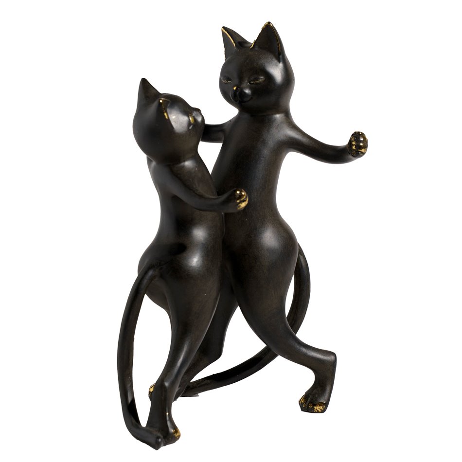 Deco figurine Cat, black, H31x16x18cm