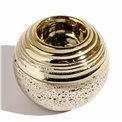 Candle holder Ball, gold color, ceramic, H8cm, D9cm