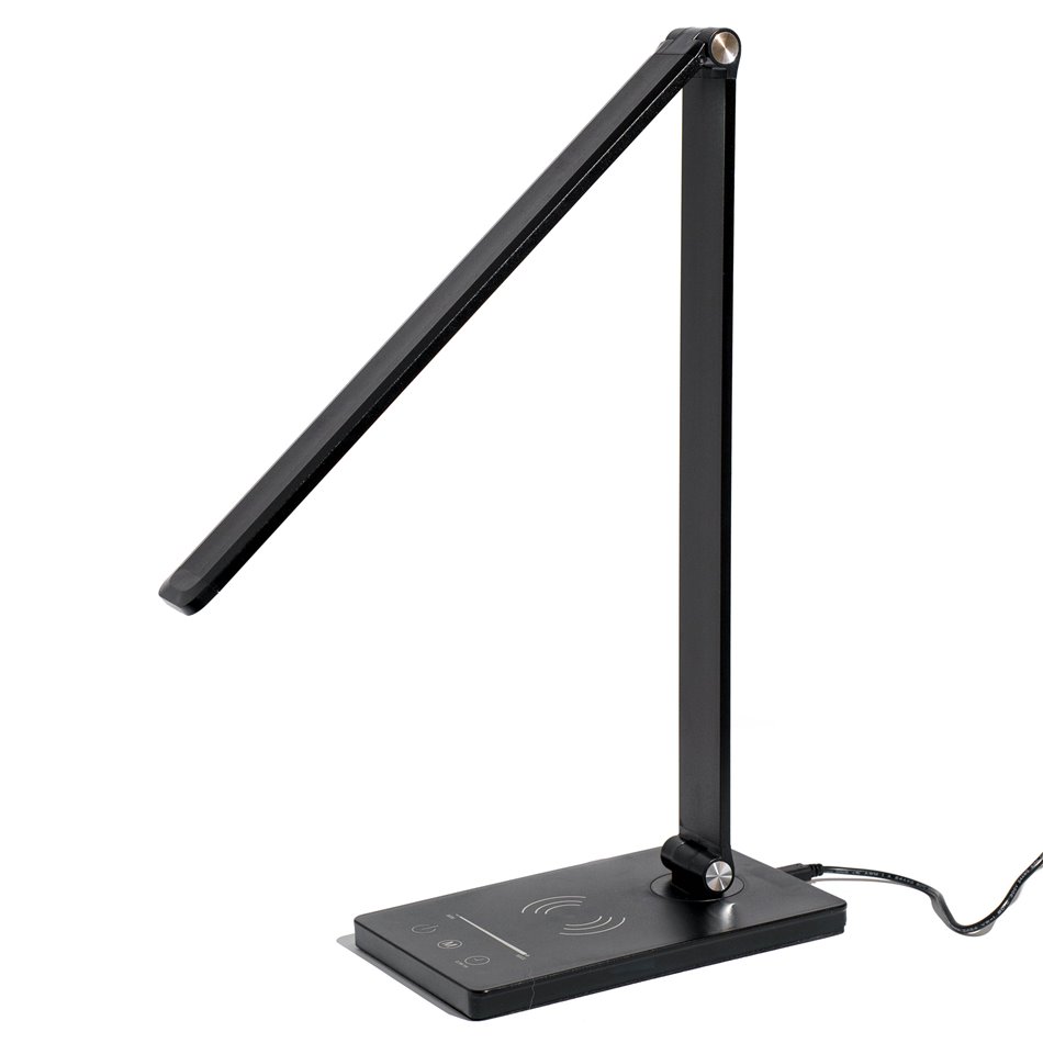 Table lamp Mogo, black, H40x12x19cm, LED 5W, 3000K, 275lm, with phone charging function