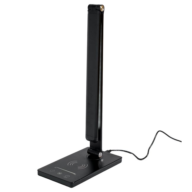 Table lamp Mogo, black, H40x12x19cm, LED 5W, 3000K, 275lm, with phone charging function