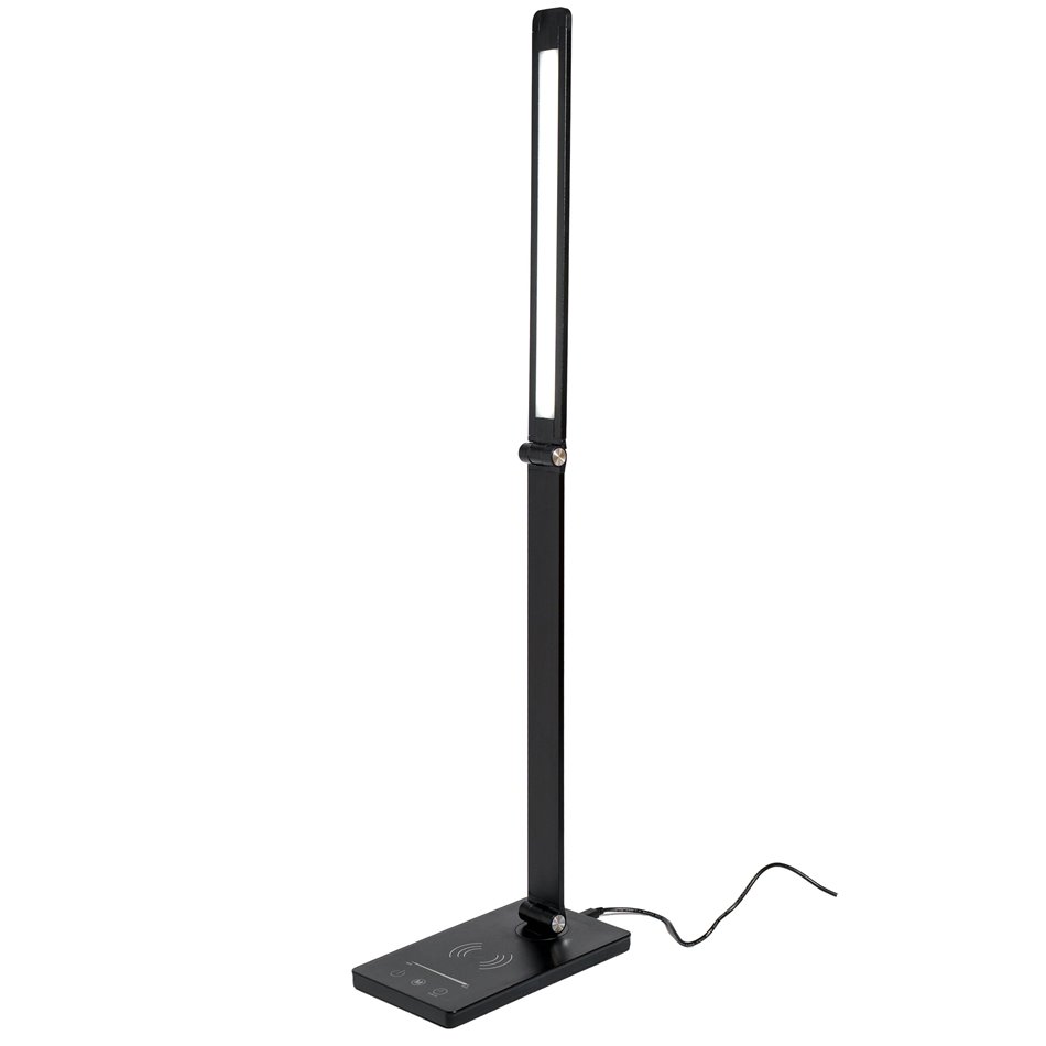 Table lamp Mogo, black, H40x12x19cm, LED 5W, 3000K, 275lm, with phone charging function