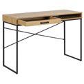 Office table Seaford, black/oak color, MDF/metal, H75x110x45cm