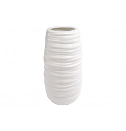 Vaza FELINA, glazūruotos baltos sp., 15x28.5cm