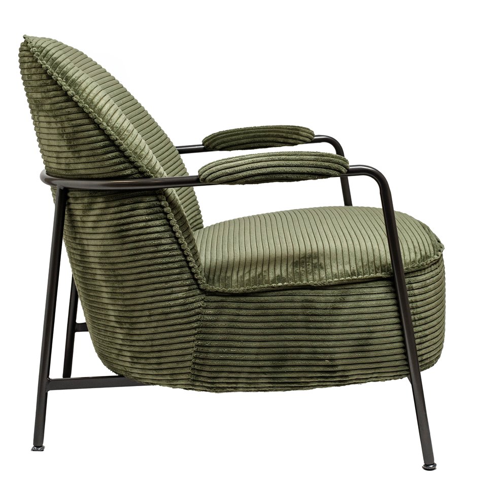 Lounge chair Oterro, 371 olive color, H76x58x73cm, seat height 36cm