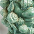 Vase Shell, green, stoneware, H39x23.3x23.3cm