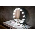 Table mirror Horano with LED AC 230V, D70x6.5cm