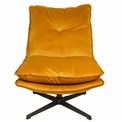 Armchair Zarra, yellow, rotatable 360 degrees, H87x70x96cm, seat height 45cm