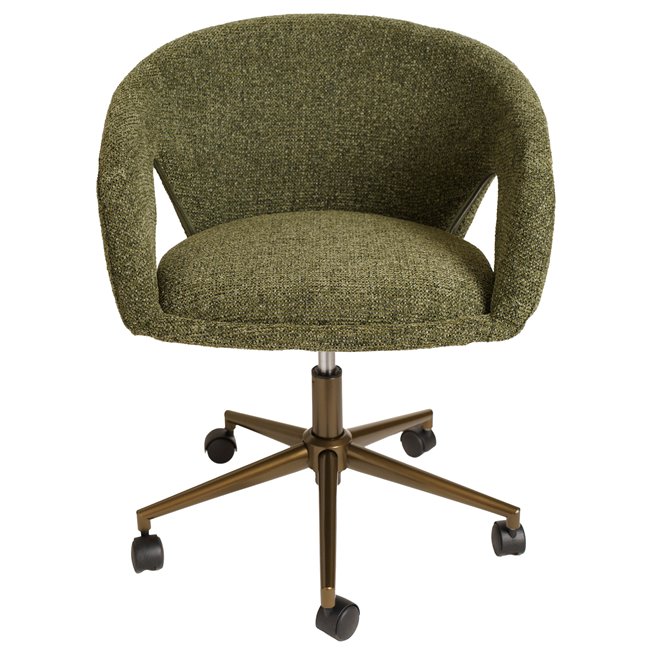 Office chair Zivilino, green/bronze, H70-79.5x62.5x59.5cm, seat height 44-54cm