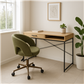Office chair Zivilino, green/bronze, H70-79.5x62.5x59.5cm, seat height 44-54cm