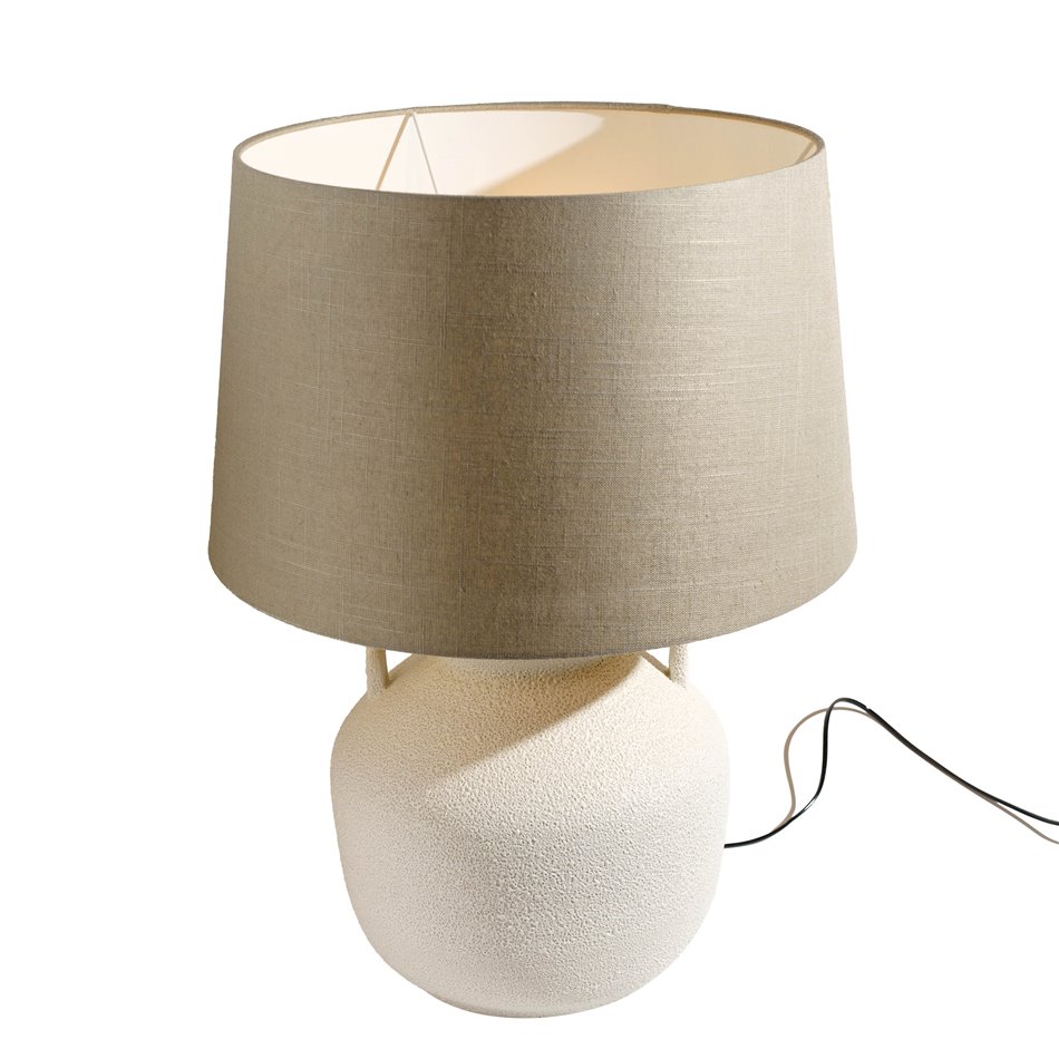 Table lamp Navelli, taupe/cream, H45cm, D30cm, E27 60W(MAX)