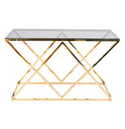 Console table Eden, toned glass/golden, 120x40x78cm