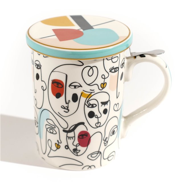 Кружка с крышкой и ситечком Modernism, 350ml, H11.5x18.9x12cm