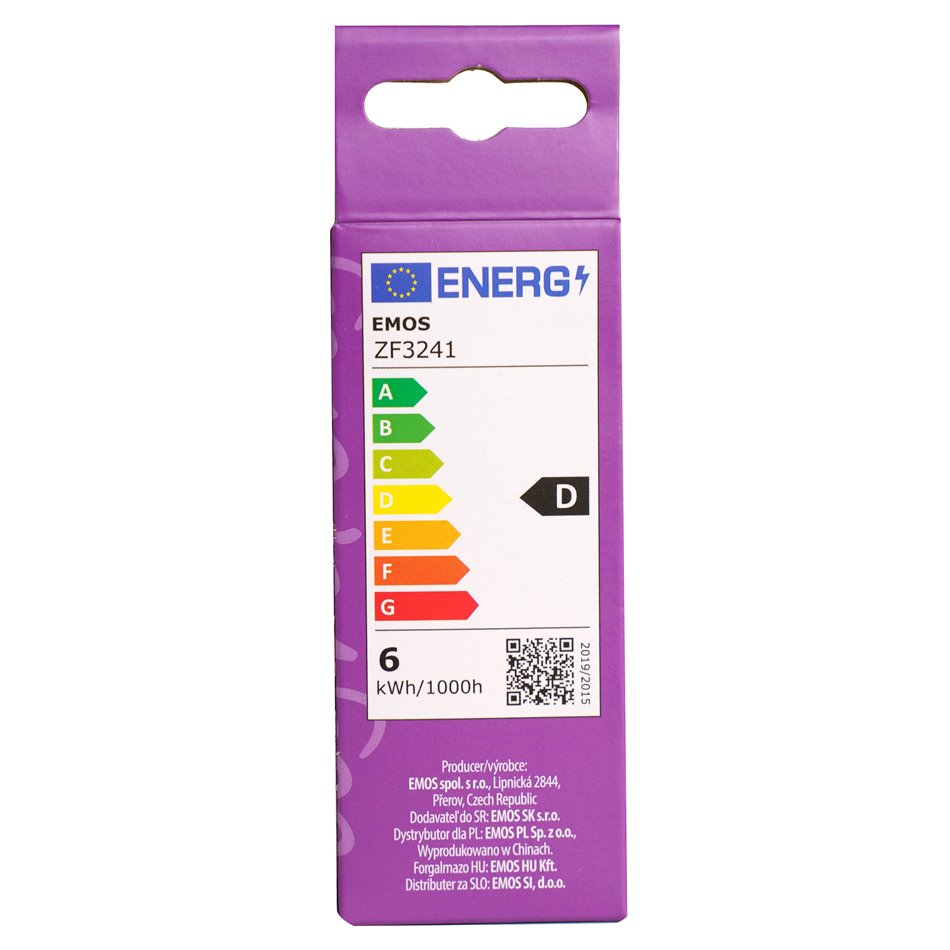 LED bulb neutral white, E14 6W, 810lm, 4000K, H10cm D3.5cm