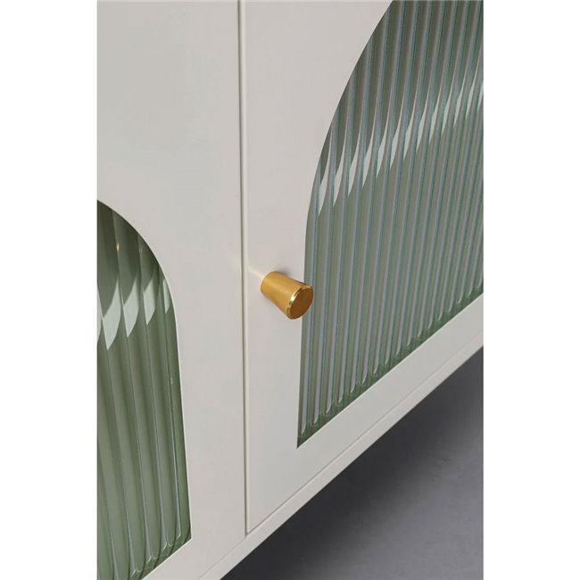 Lowboard Naxos, white, metal/glass, H60x120x40cm