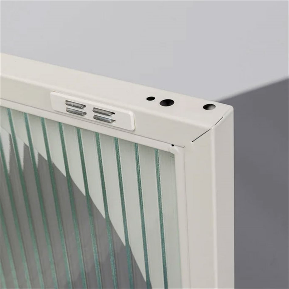 Lowboard Naxos, white, metal/glass, H60x120x40cm