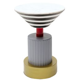 Side table Memphis Soft, marble/metal, D35cm H48cm