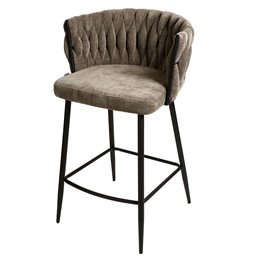 Bar stool Vingen 12, dark brown, H90x51.5x54.5cm, seat height 67cm