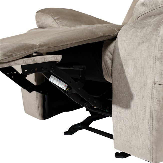 Recliner/ rocking chair Oforsen, taupe, manually adjustable, H100cm 100x150x112cm, seat high 52 cm