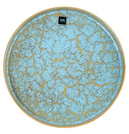 Diner plate Scratch Blue, brown/blue, porcelain, D26.5cm  H2.6cm
