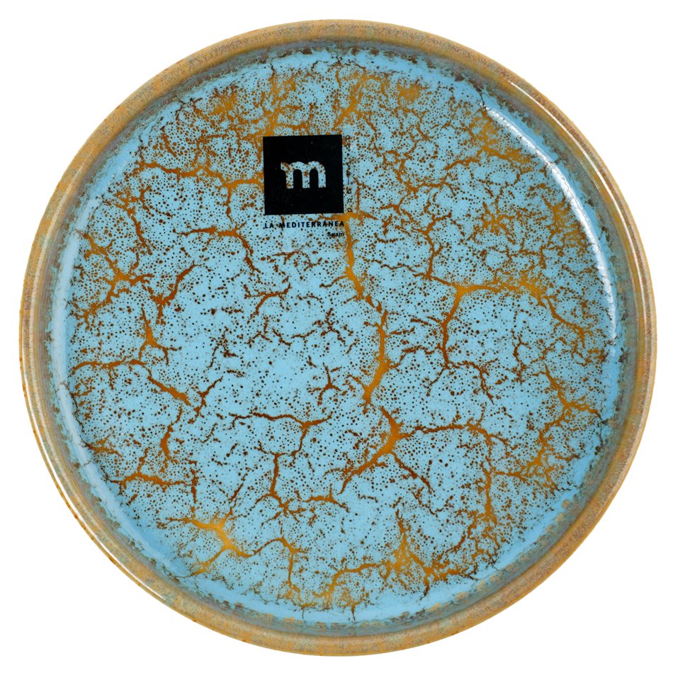 Plate Scratch Blue, brown/blue, porcelain, D13.7cm H2cm