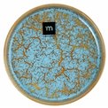 Plate Scratch Blue, brown/blue, porcelain, D13.7cm H2cm
