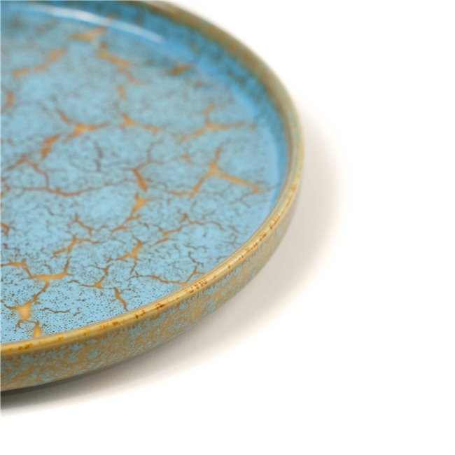 Тарелка Scratch Blue, коричневый/синий, фарфор, D20cm H2.3cm