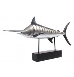Dekoracija FISH, sidabrinės sp., 73.2x9.3x36.7cm