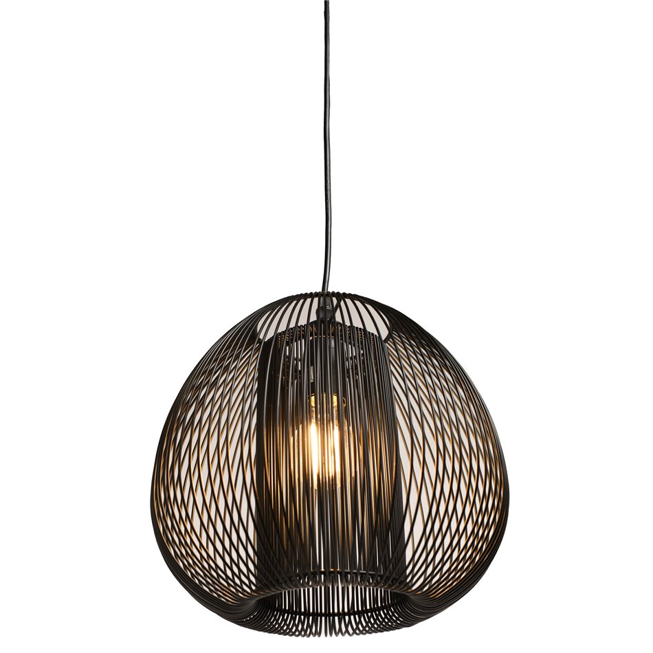Pendant lamp Noda, black, H35-135cm D28cm, E27 40W(MAX) 