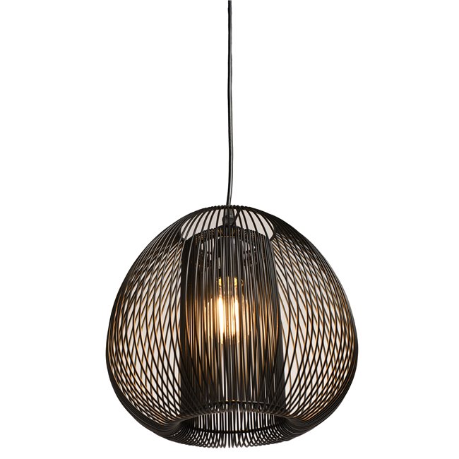 Pendant lamp Noda, black, H35-135cm D28cm, E27 40W(MAX) 