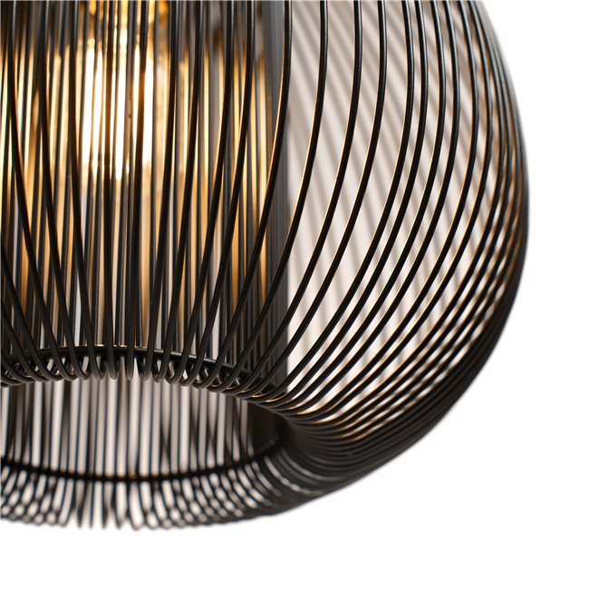 Pendant lamp Noda, black, H35-135cm D28cm, E27 40W(MAX) 