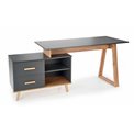 Desk Hergio, anthracite/wotan oak pattern, chipboard, H78x60-90x134-210cm 