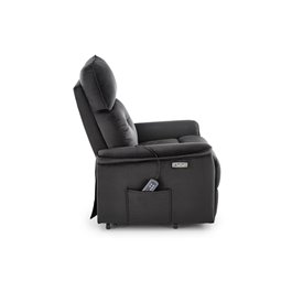 Elektrinis fotelis reglaineris su masažo funkcija Hemiro, juoda sp., H108-90x80x90-160cm, sėdynė H51-52cm