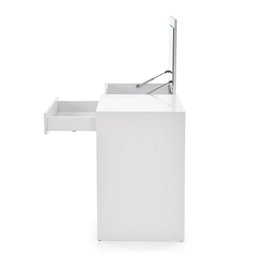 Kosmetinis staliukas Hegan, balta sp., MDF/stiklas, 120x50cm, H76cm