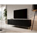 TV table Hole, black, metal/chipboard, 190x40.5cm, H59.5cm 