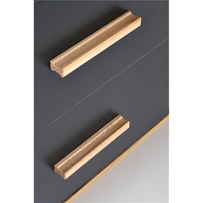 Desk Hergio, anthracite/wotan oak pattern, chipboard, H78x60-90x134-210cm 