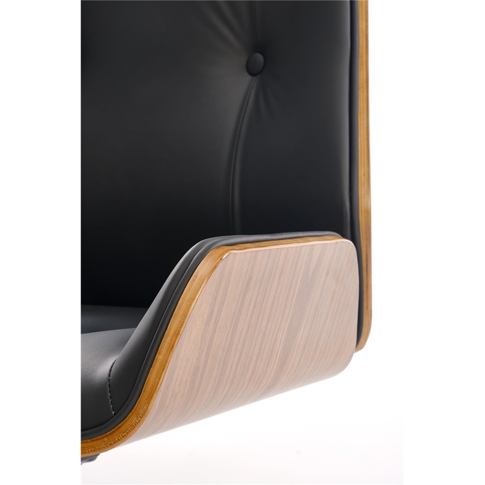 Офисное кресло Hebstero, цвета грецкого ореха/черный, эко кожа, H114-122x65x60см, высота сиденья 46-54см