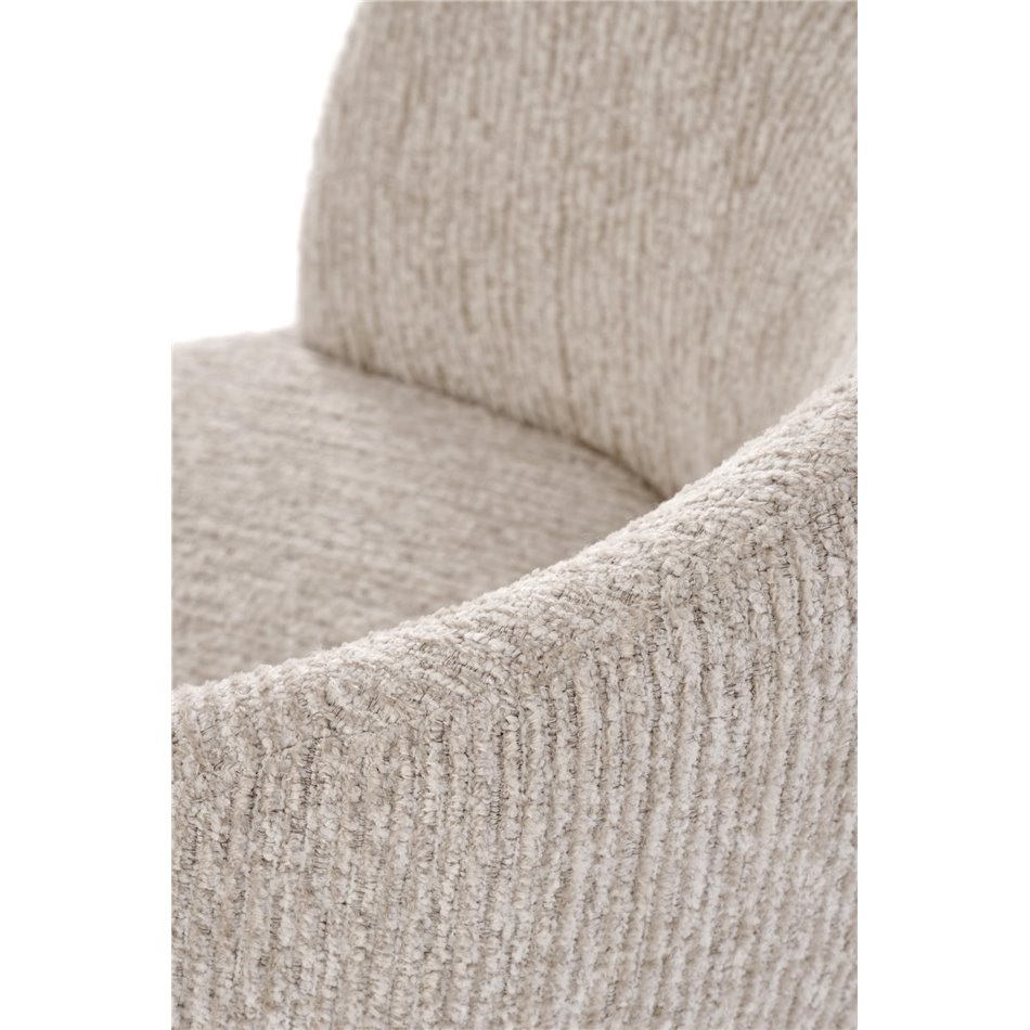 Armchair Hamen K581, swivelling, beige, steel/polyester, H82x63x62cm, seat height 48cm