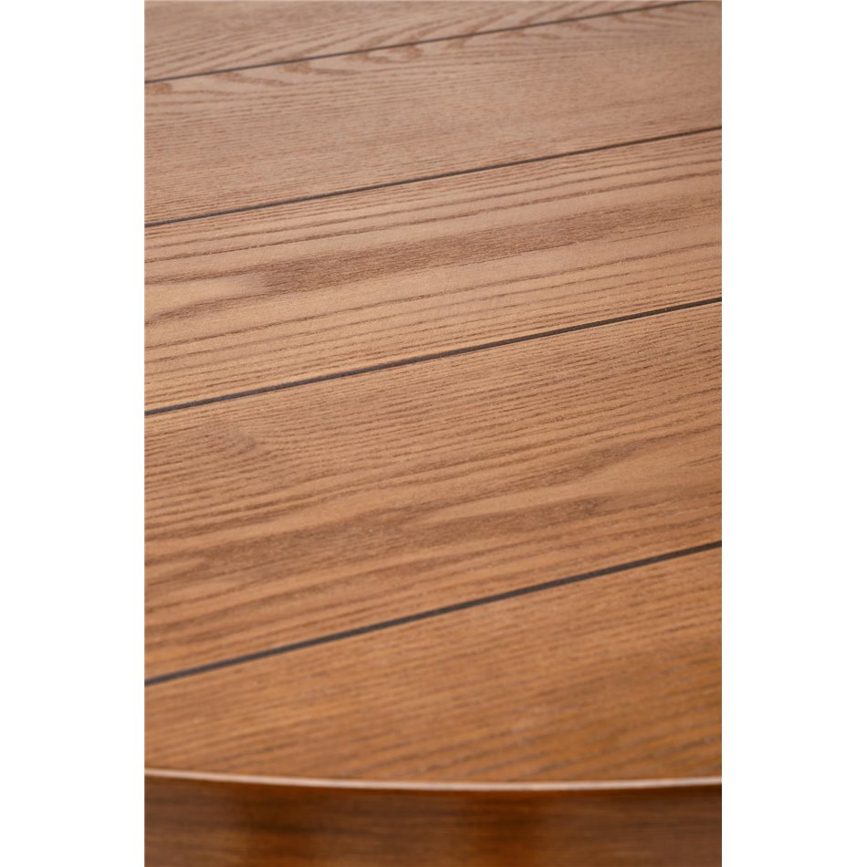 Dining table Harry, walnut/black color, steel/melamine/MDF, D105cm, H75cm 